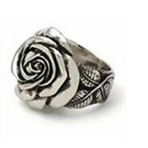 Silver vintage rose ring