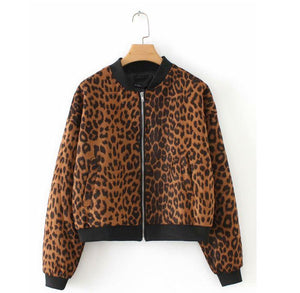 CAITLIN leopard bomber jacket