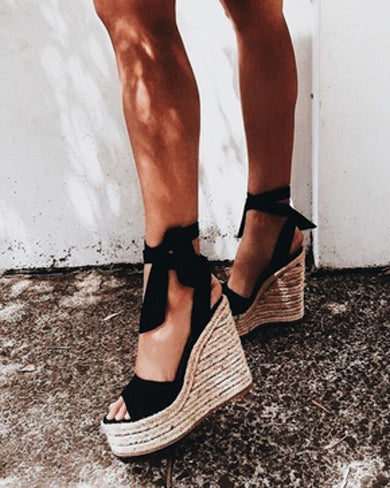 cute toe wedge high heels sandals