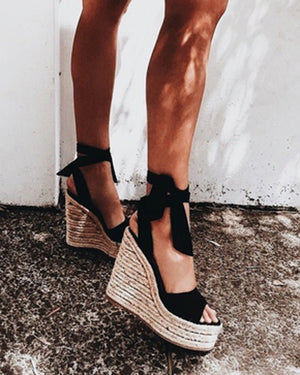 cute toe wedge high heels sandals