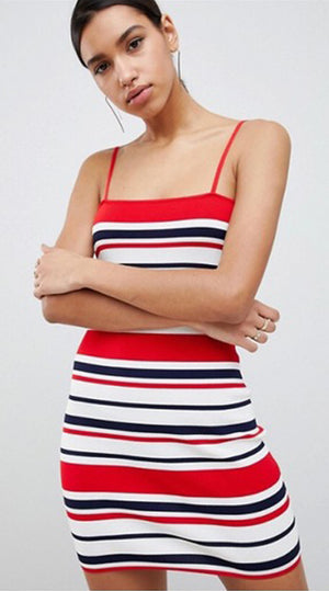 OLIVIA strap stripes dress