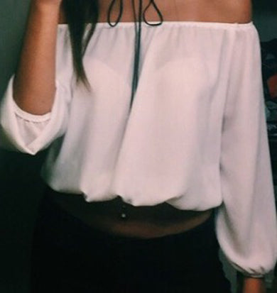 off shoulder cropped tops