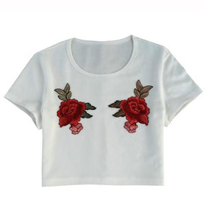 The Rose Floral Embroidery Knit Top