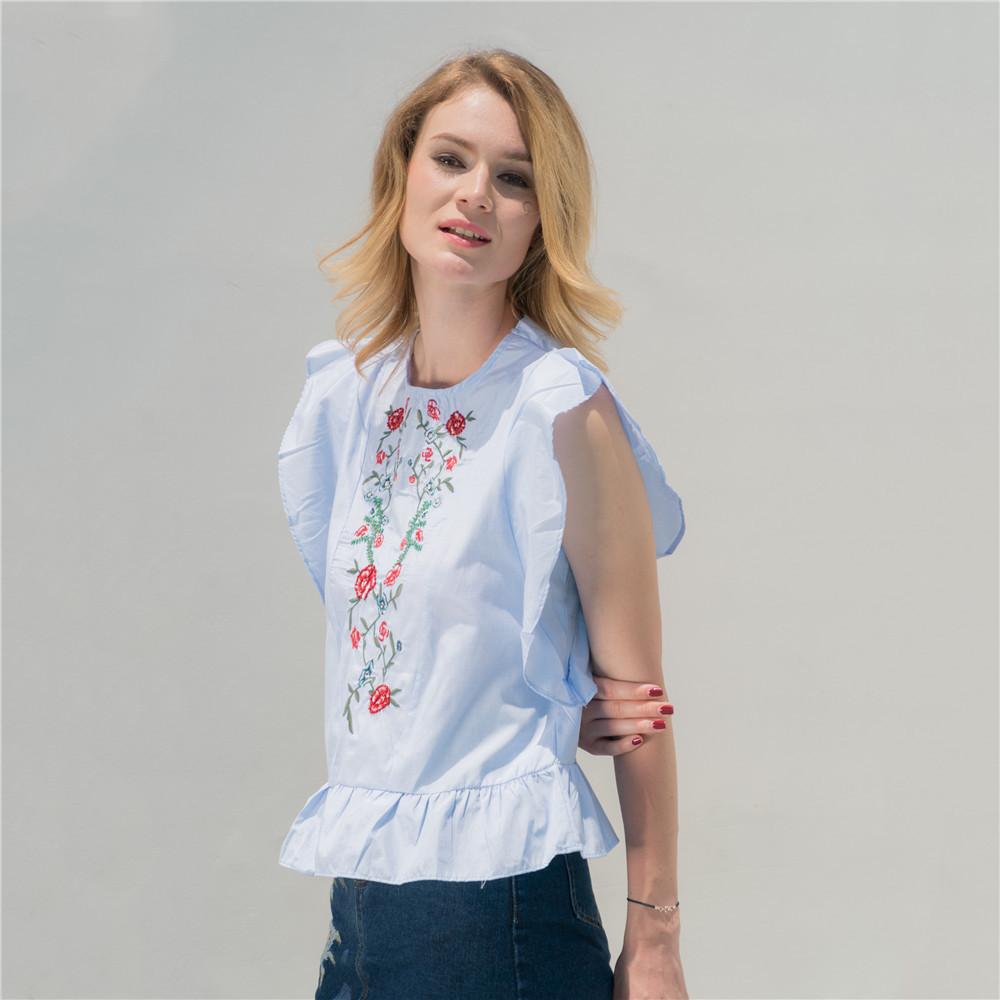 The Ruffles Peplum Blouse Embroidery