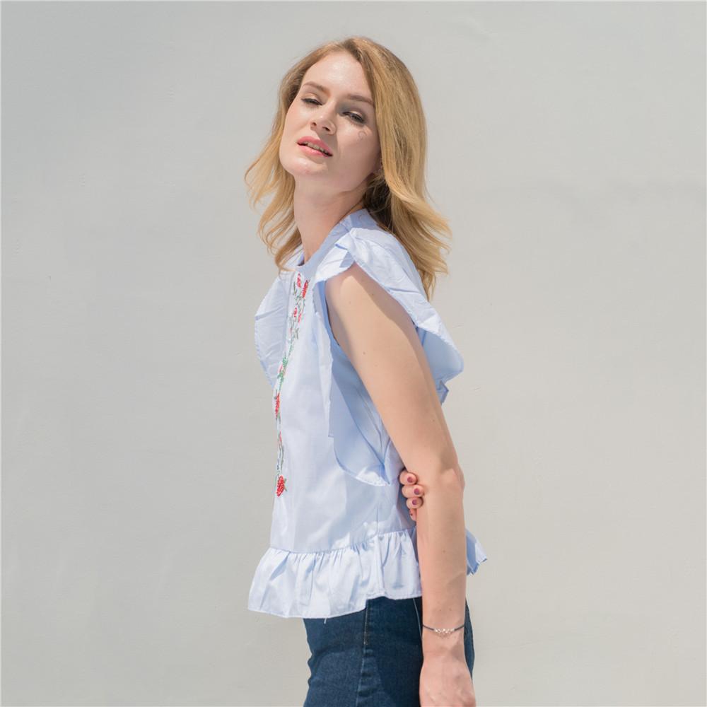 The Ruffles Peplum Blouse Embroidery