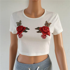 The Rose Floral Embroidery Knit Top