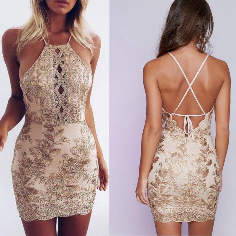 Backless Bandage Mini Dresses