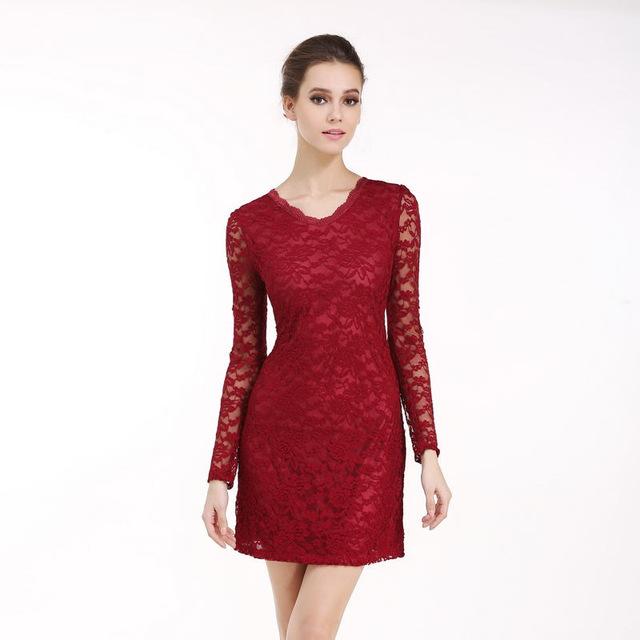 Lace Long Sleeve Bodycon  Dresses